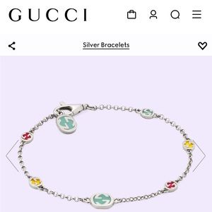 Gucci INTERLOCKING G BRACELET WITH MULTICOLOR ENAMEL